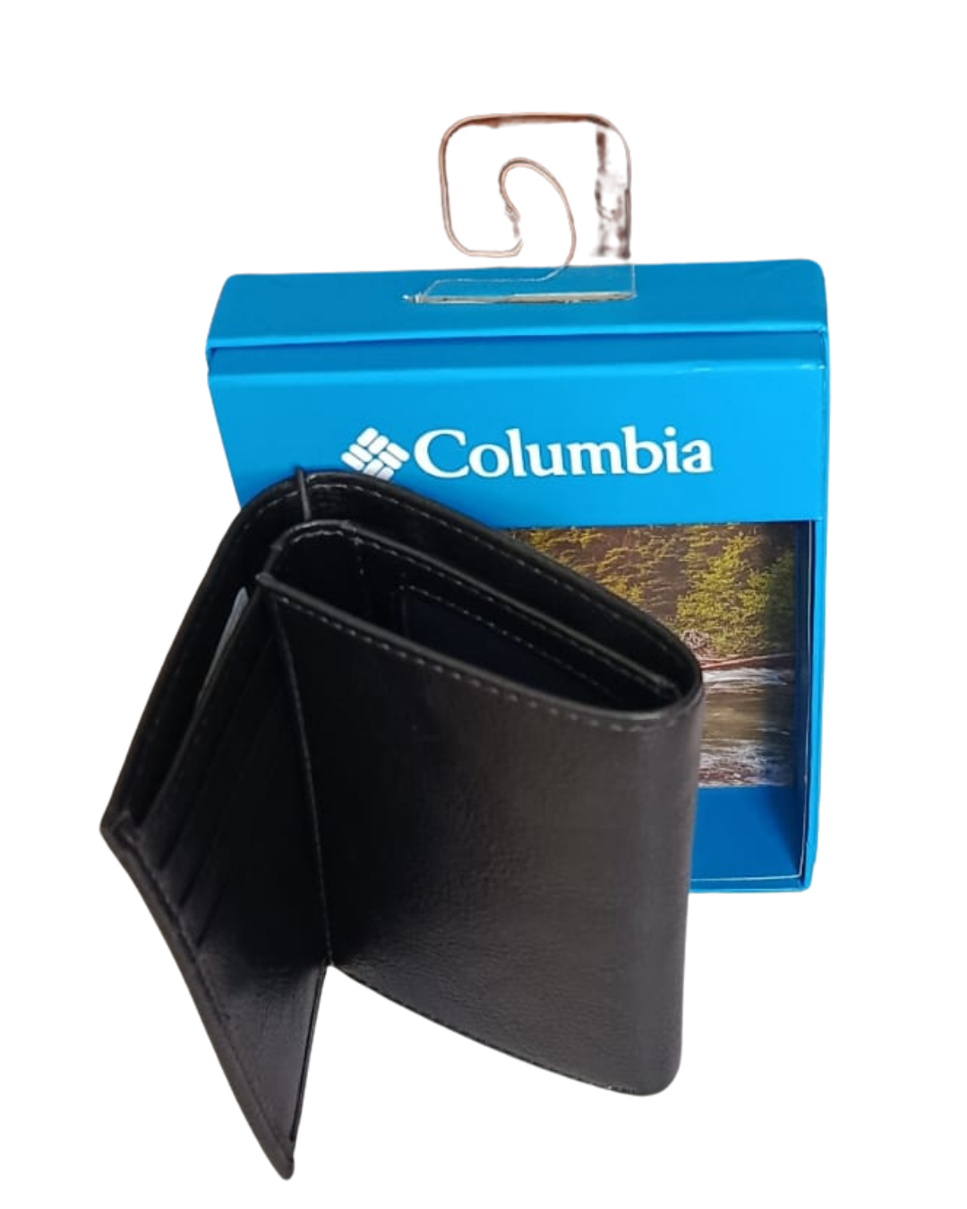 Billetera Columbia de tres cuerpos de cuero