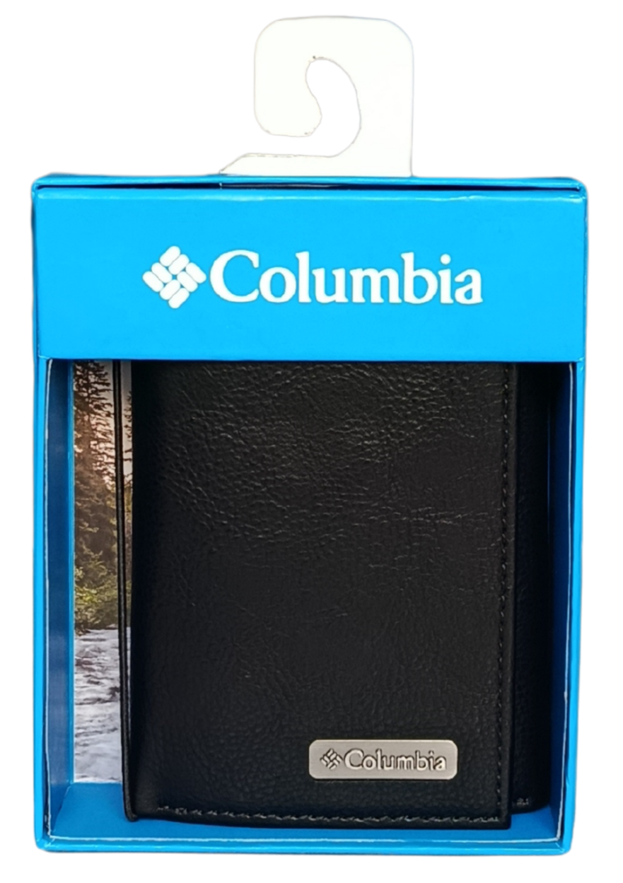 Billetera Columbia de tres cuerpos de cuero